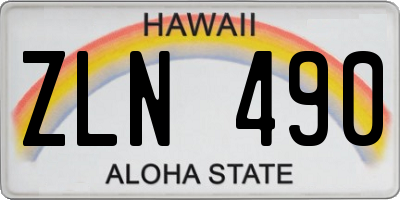 HI license plate ZLN490