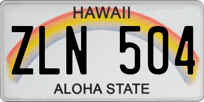 HI license plate ZLN504