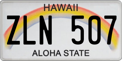 HI license plate ZLN507
