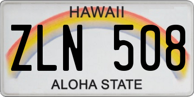 HI license plate ZLN508