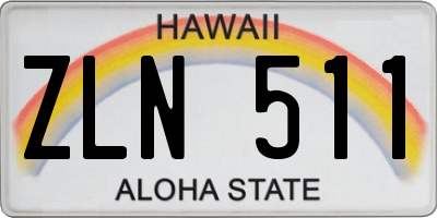 HI license plate ZLN511