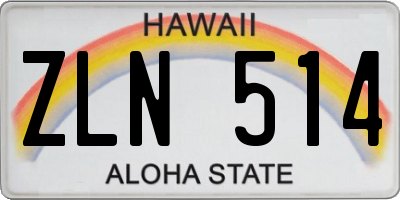 HI license plate ZLN514