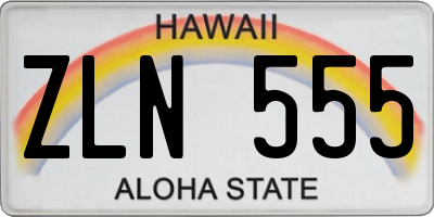 HI license plate ZLN555