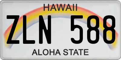 HI license plate ZLN588