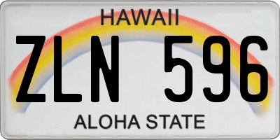 HI license plate ZLN596