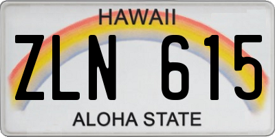 HI license plate ZLN615