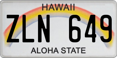 HI license plate ZLN649