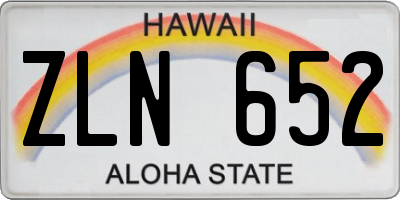 HI license plate ZLN652
