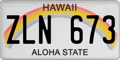HI license plate ZLN673