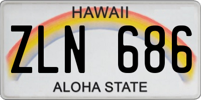 HI license plate ZLN686