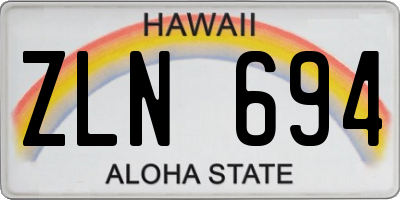 HI license plate ZLN694