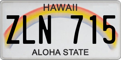 HI license plate ZLN715