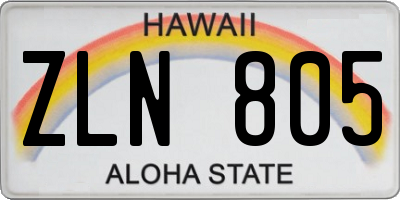 HI license plate ZLN805
