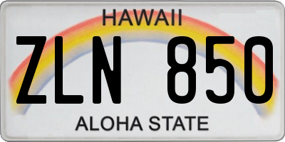 HI license plate ZLN850
