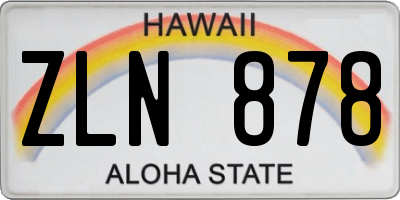 HI license plate ZLN878