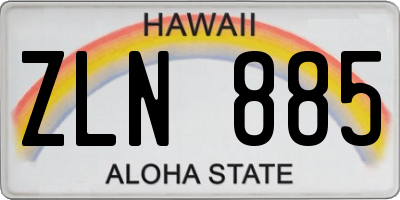 HI license plate ZLN885