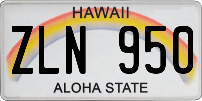HI license plate ZLN950