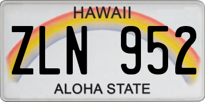 HI license plate ZLN952