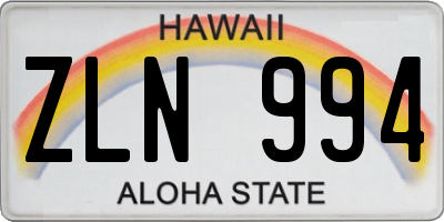 HI license plate ZLN994