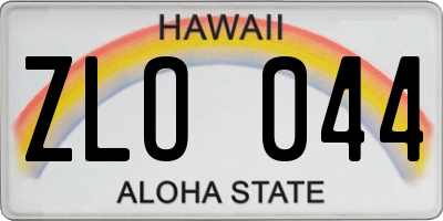 HI license plate ZLO044