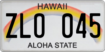 HI license plate ZLO045