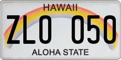 HI license plate ZLO050