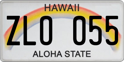 HI license plate ZLO055