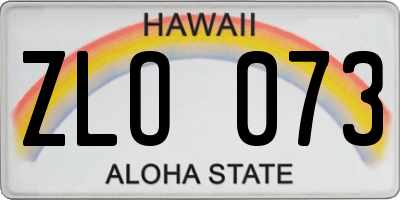 HI license plate ZLO073