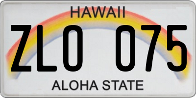 HI license plate ZLO075