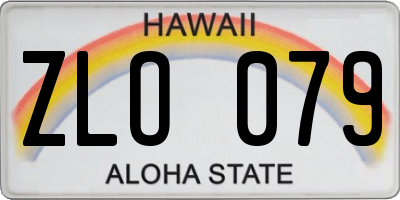 HI license plate ZLO079