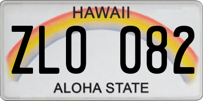 HI license plate ZLO082