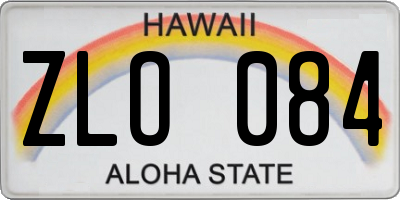 HI license plate ZLO084
