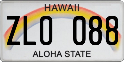 HI license plate ZLO088
