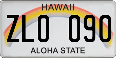 HI license plate ZLO090