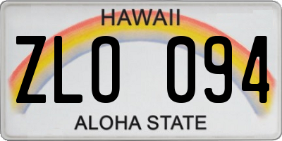 HI license plate ZLO094