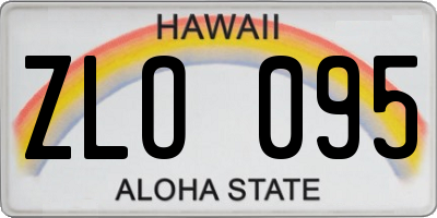 HI license plate ZLO095
