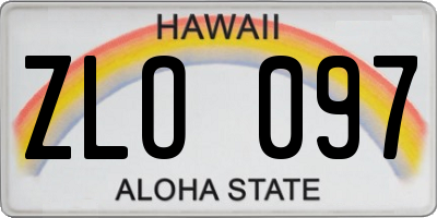 HI license plate ZLO097