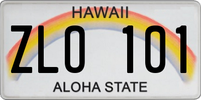HI license plate ZLO101