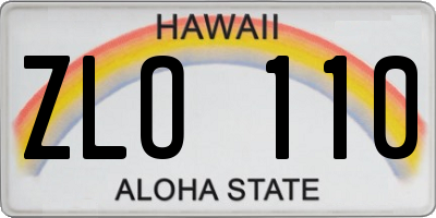 HI license plate ZLO110