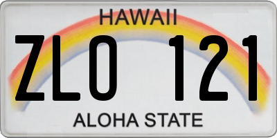 HI license plate ZLO121