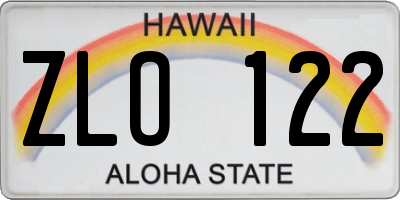 HI license plate ZLO122