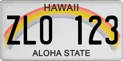 HI license plate ZLO123