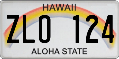 HI license plate ZLO124