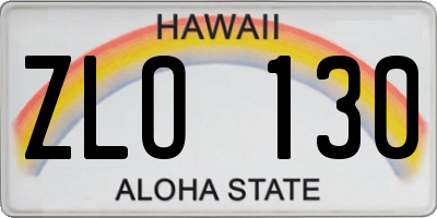 HI license plate ZLO130