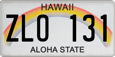 HI license plate ZLO131