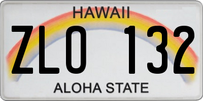 HI license plate ZLO132