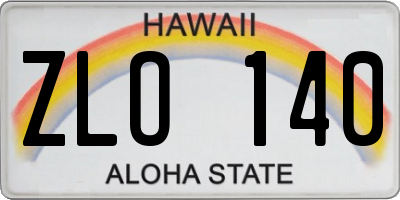 HI license plate ZLO140