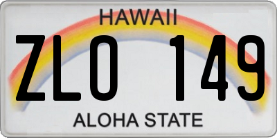 HI license plate ZLO149