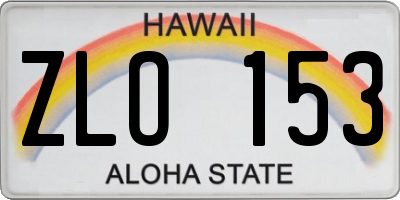 HI license plate ZLO153