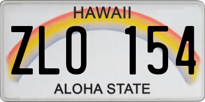HI license plate ZLO154